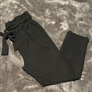 Grace Karin Black Women's Trousers with Tie Waist